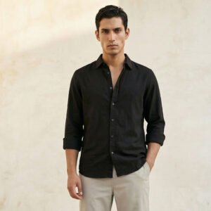 Men Regular Fit Collared Long Sleeve Shirt